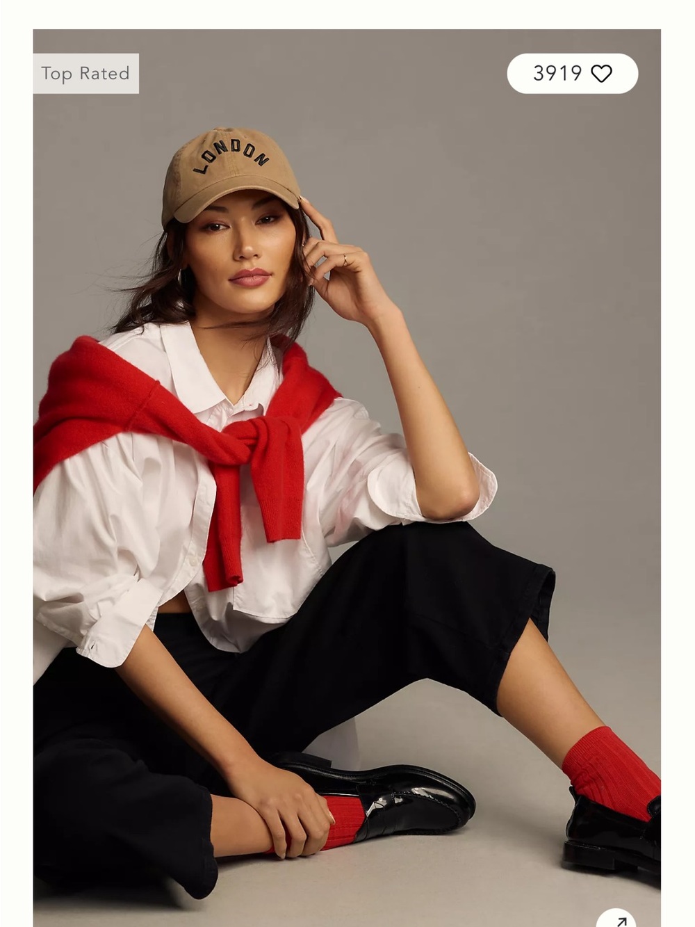 Anthropologie 'London' Embroidered Baseball Cap in Tan